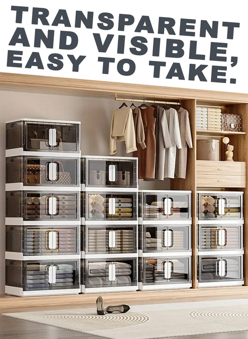 DBLEW 5-Layer Collapsible Storage Cabinet Rack with Wheels – Heavy-Duty PP, Glossy Modern Finish, Foldable & Portable, Secure Double Door Lock – Multi-Layer Organizer for Home, Office & Outdoor Use (70x34x168 cm) - Image 5